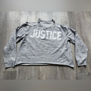 Justice Cold Shoulder Sweatshirt grey weathered size 14/16